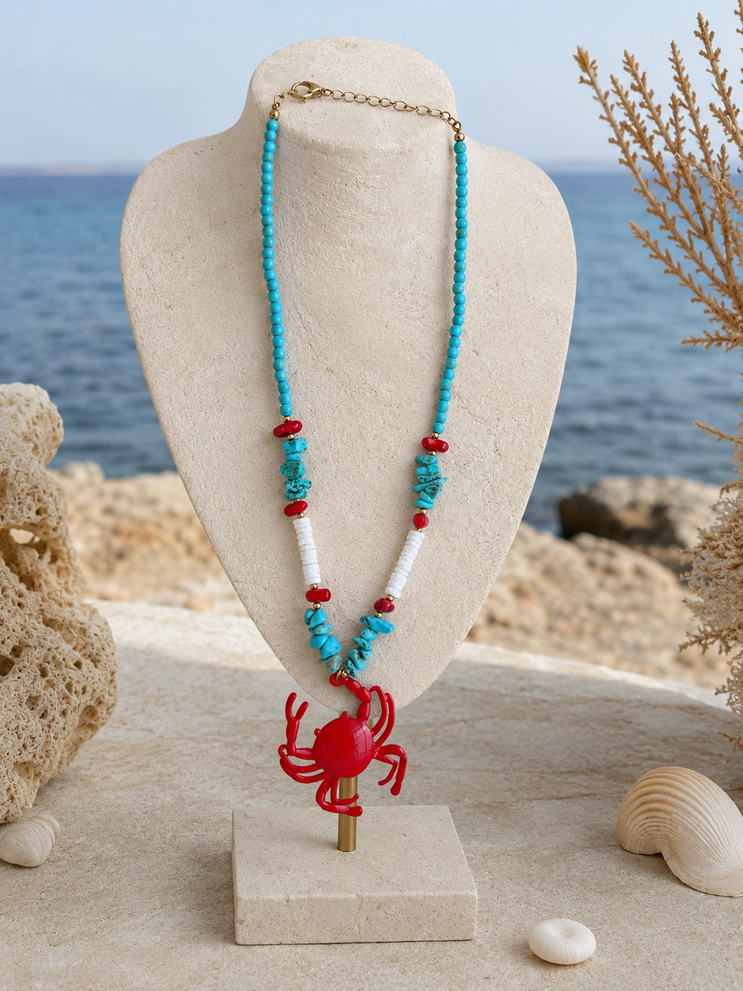 Collar Cangrejo turquesa (acero)