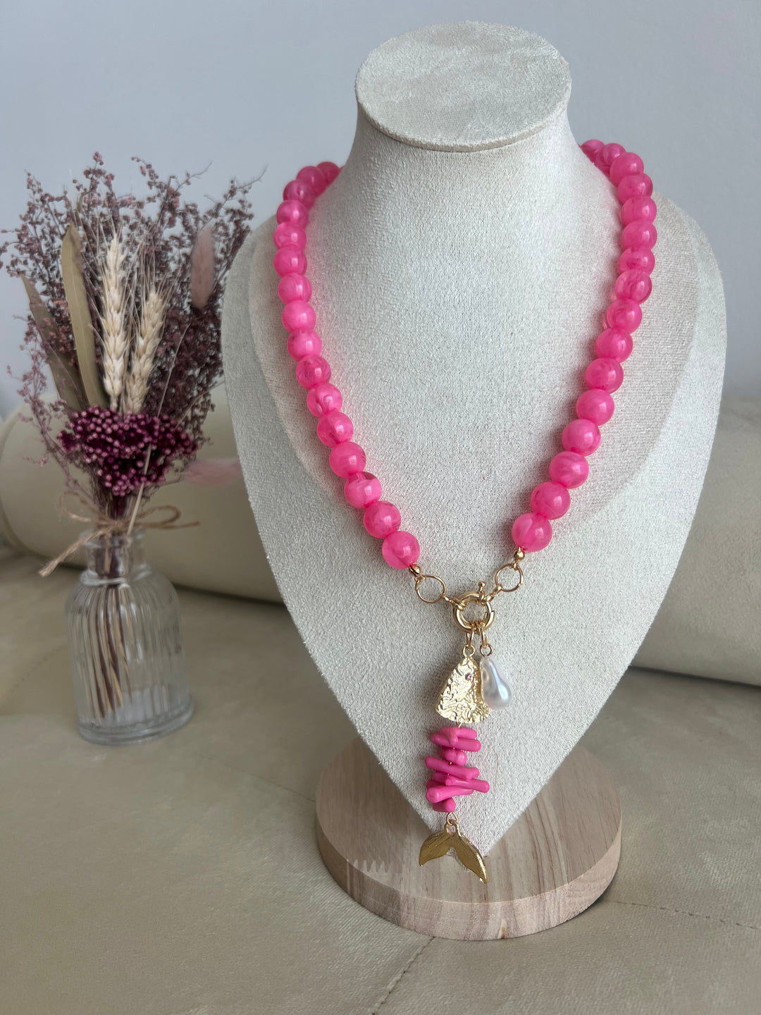 Collar Bone fucsia (no acero)