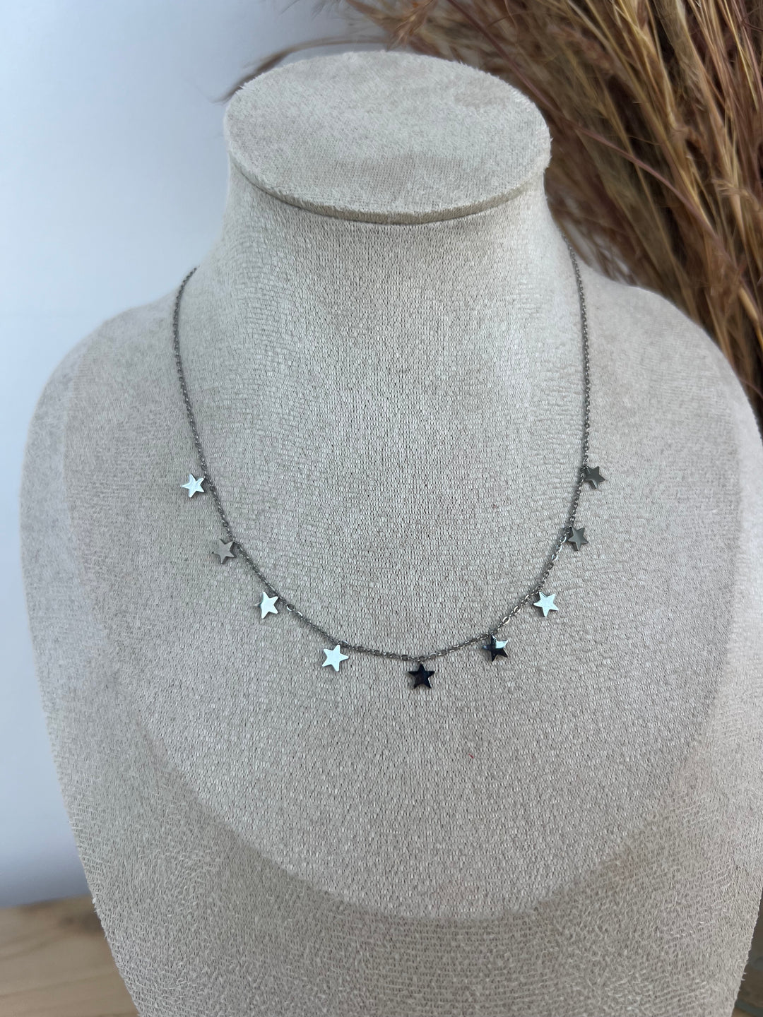 Collar Estrellitas plata (acero)