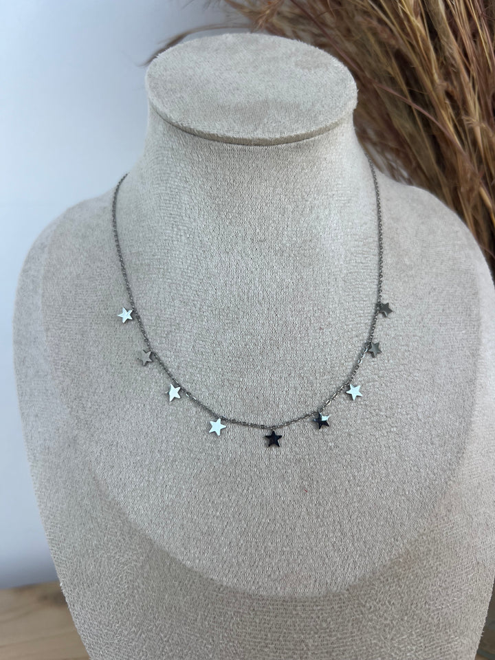 Collar Estrellitas plata (acero)