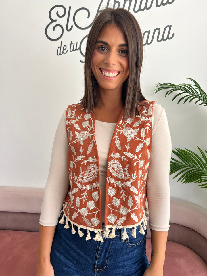 Chaleco Alicia teja