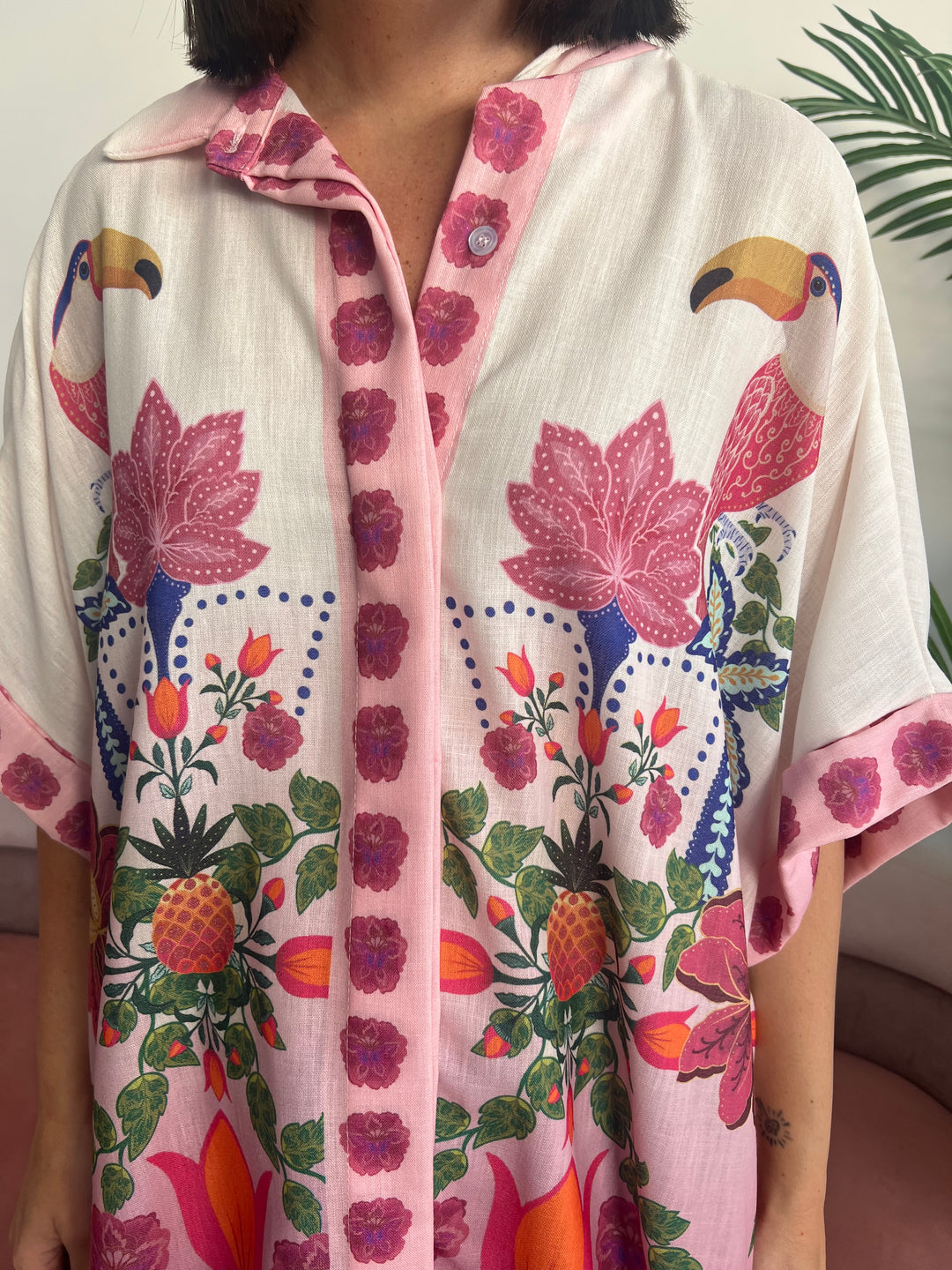 Camisa Tropical rosa