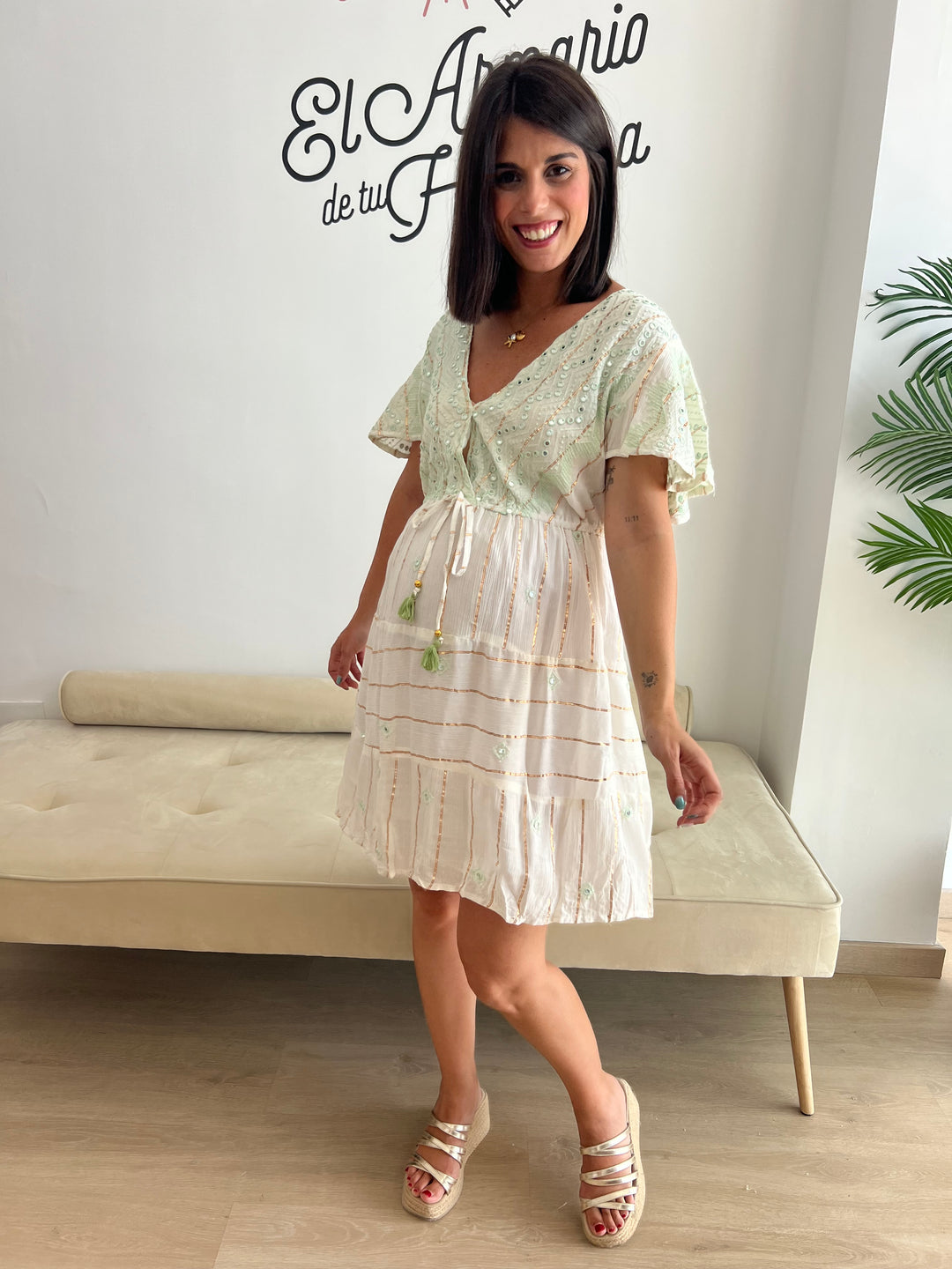 Vestido Cabo aguamarina