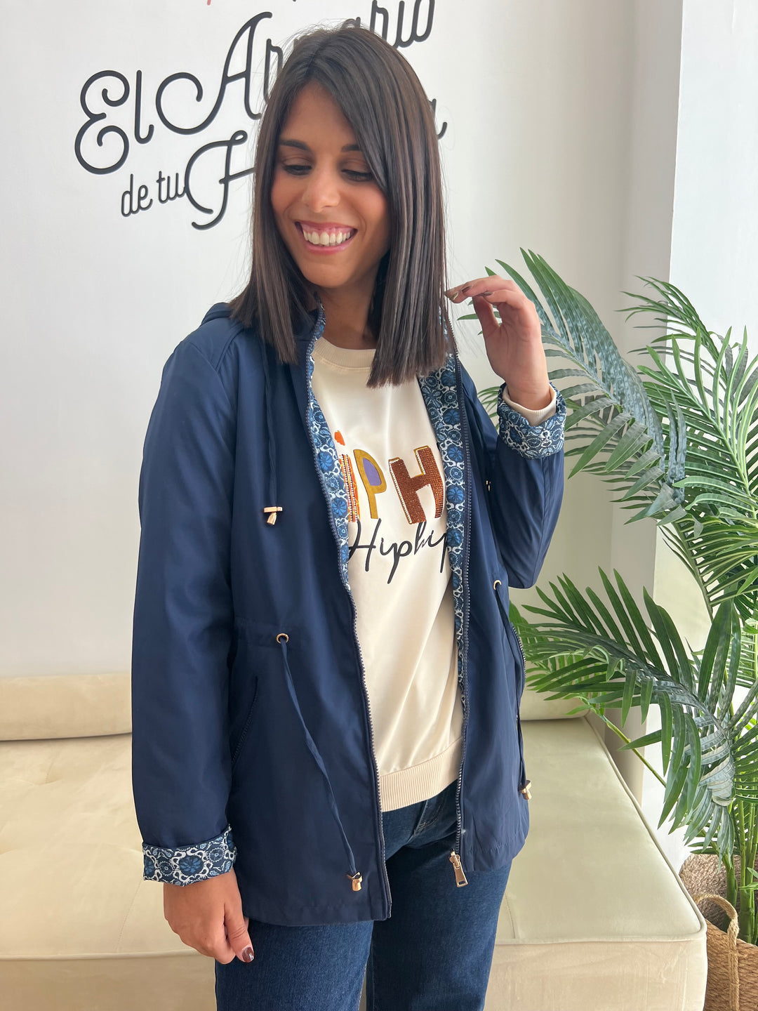 Chaqueta Reversible Úrsula azul