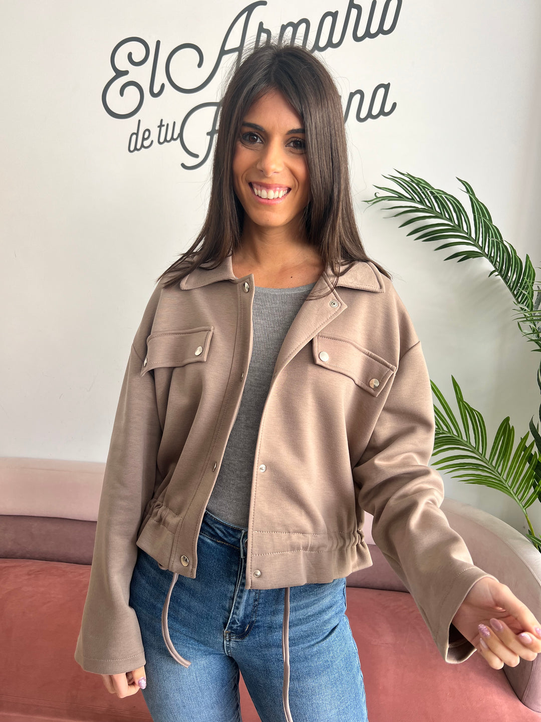 Chaqueta Carlín topo