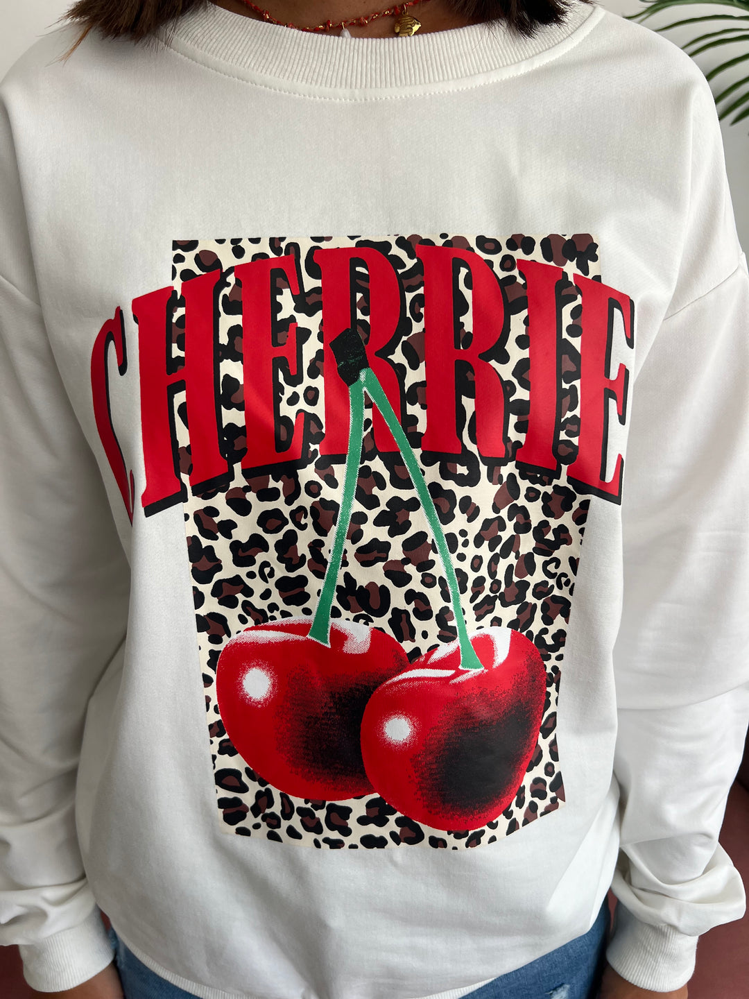 Sudadera Cherries blanco