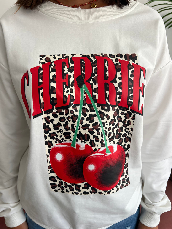 Sudadera Cherries blanco
