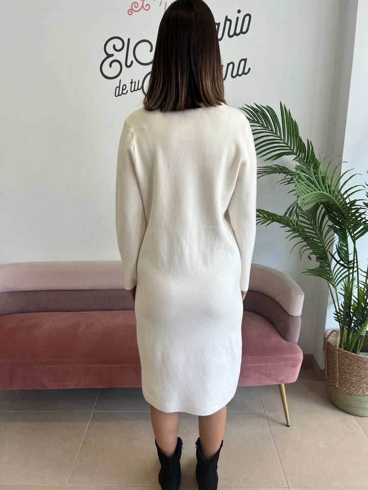 Vestido Bolsillo beige