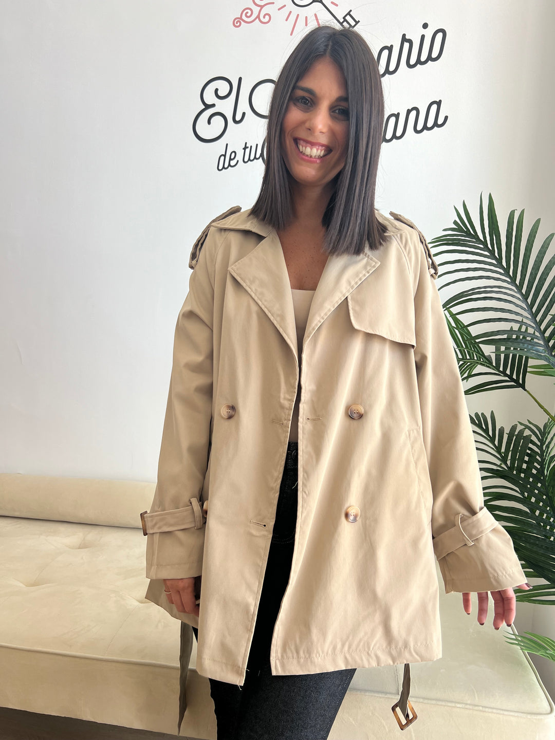 Chaqueta Gabardina beige