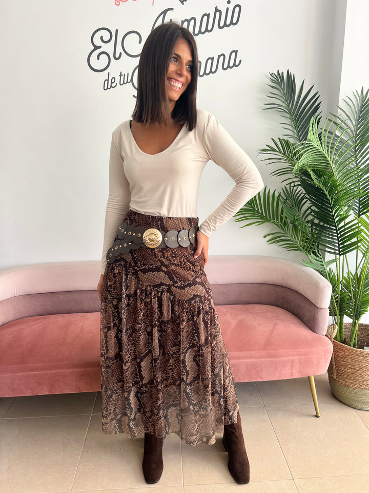 Falda Snake marrón