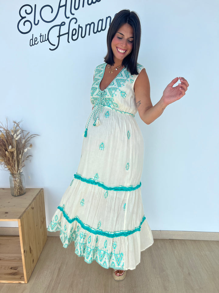 Vestido Shiva turquesa
