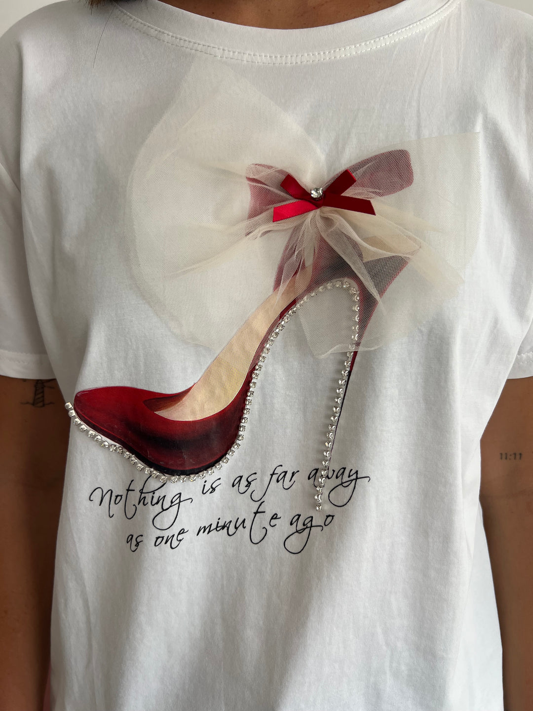 Camiseta Tacón blanco