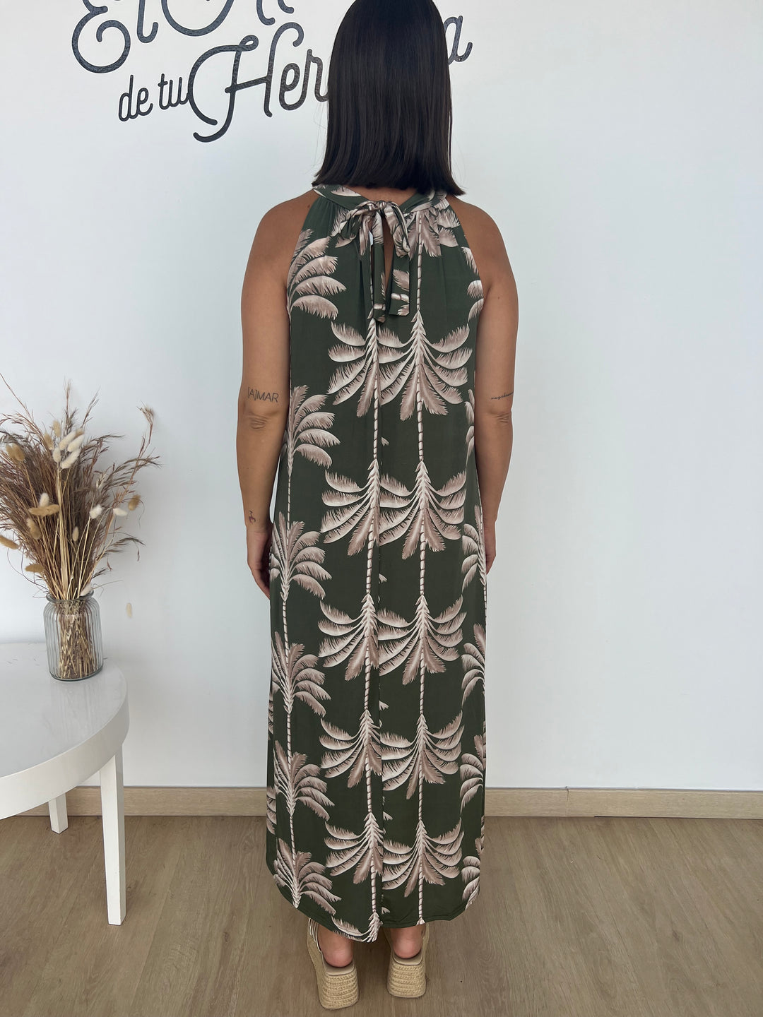 Vestido Paula verde militar