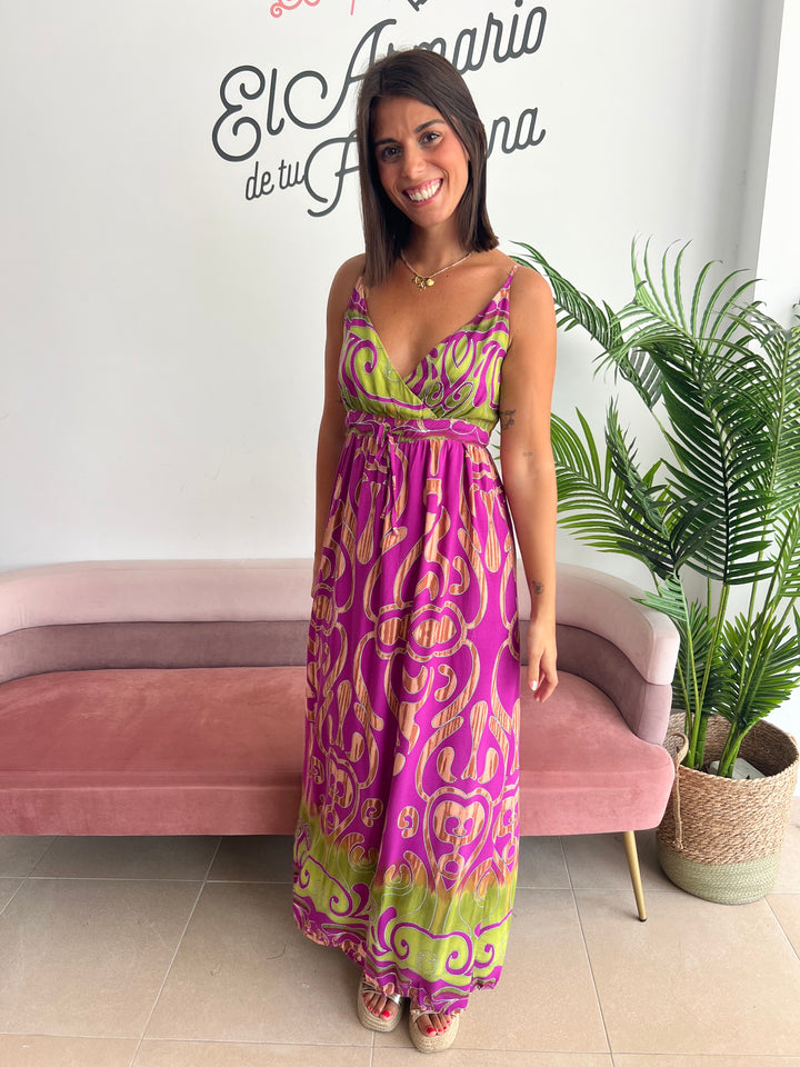 Vestido Belén buganvilla