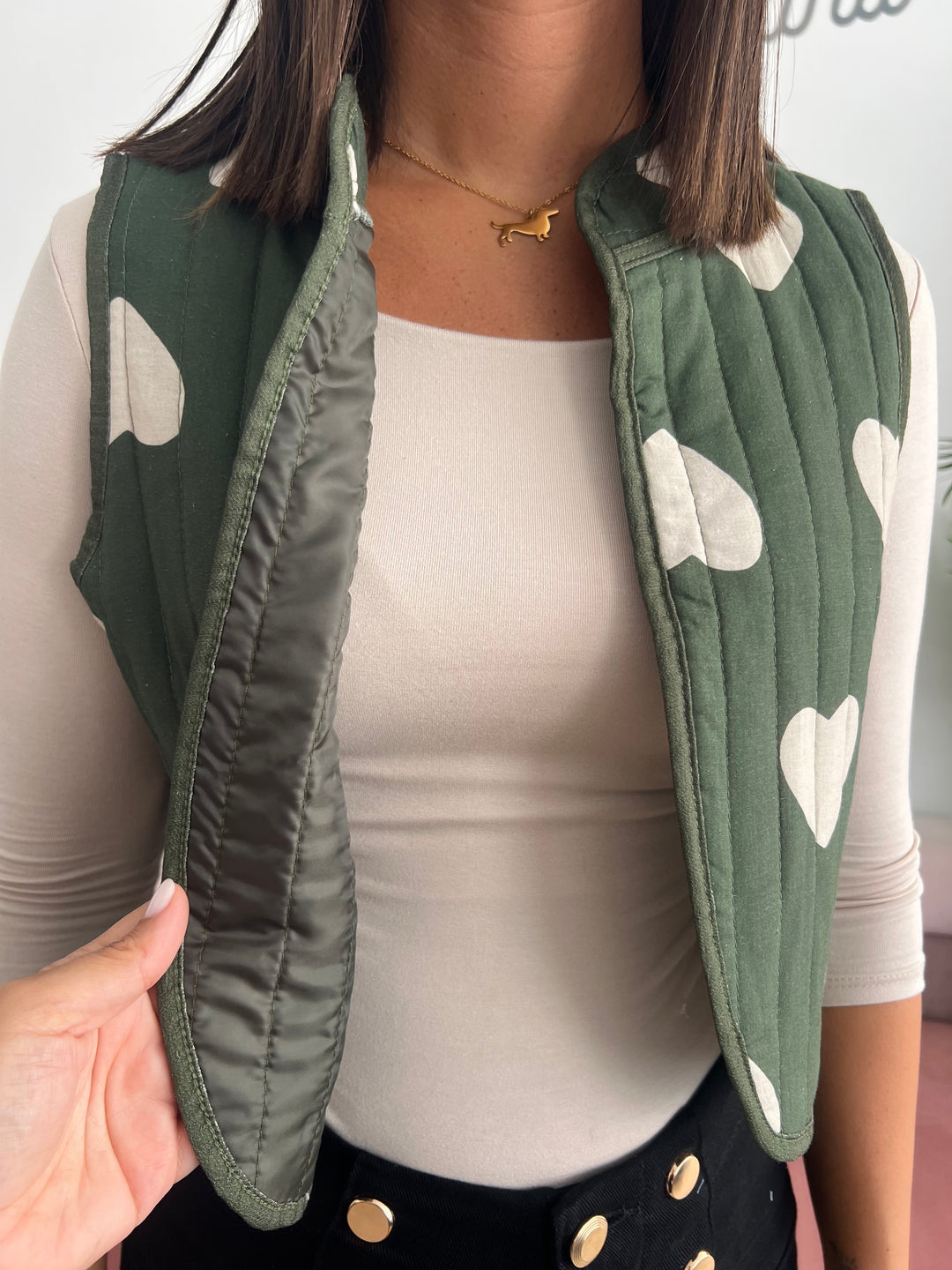 Chaleco Corazones verde