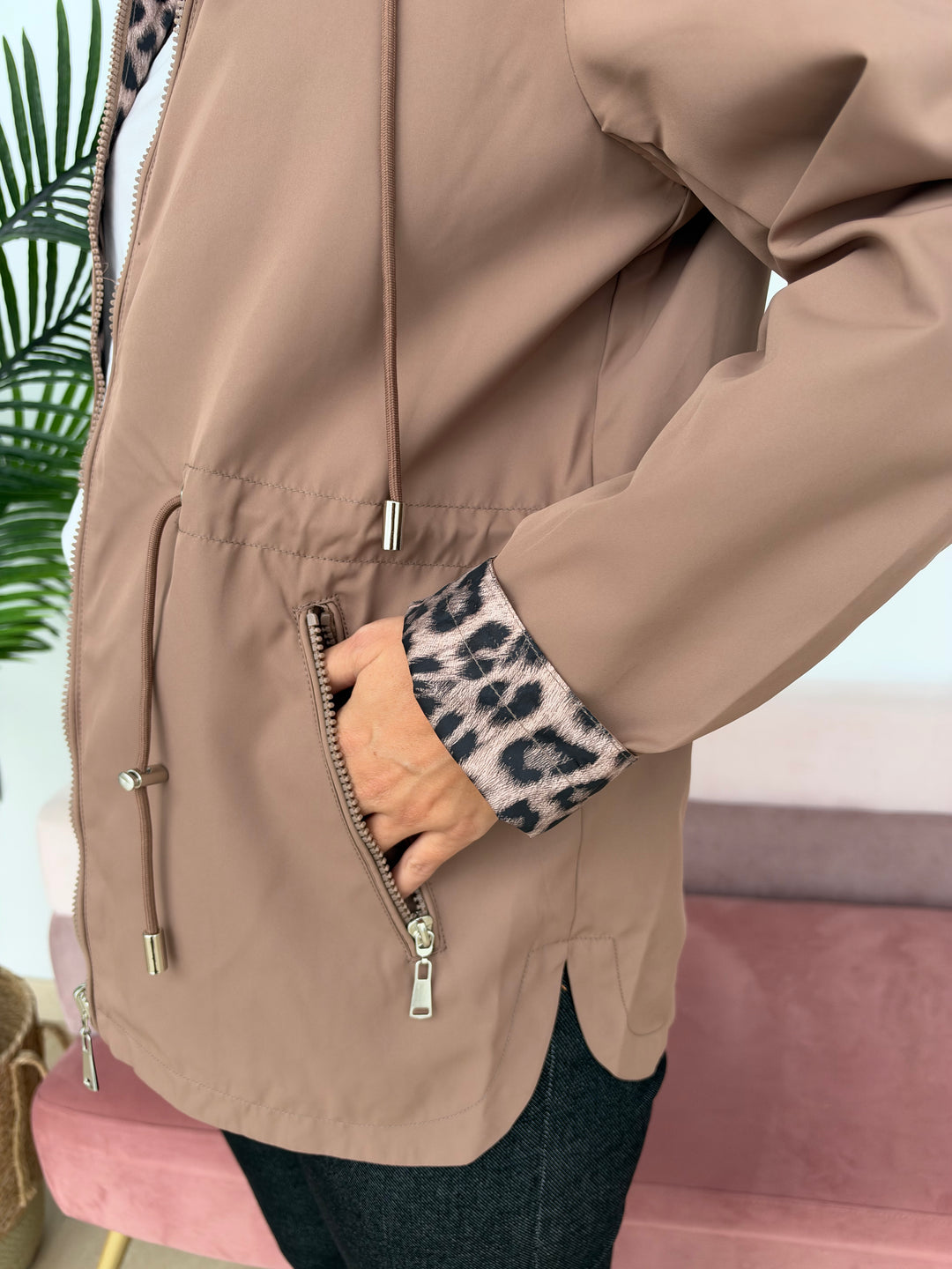 Chaqueta reversible Rita camel