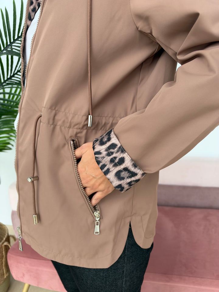Chaqueta reversible Rita camel