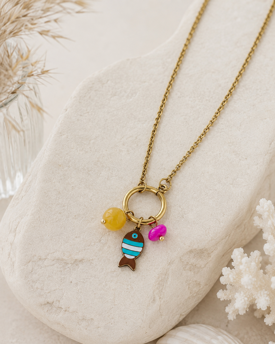 Collar Elio turquesa (acero)