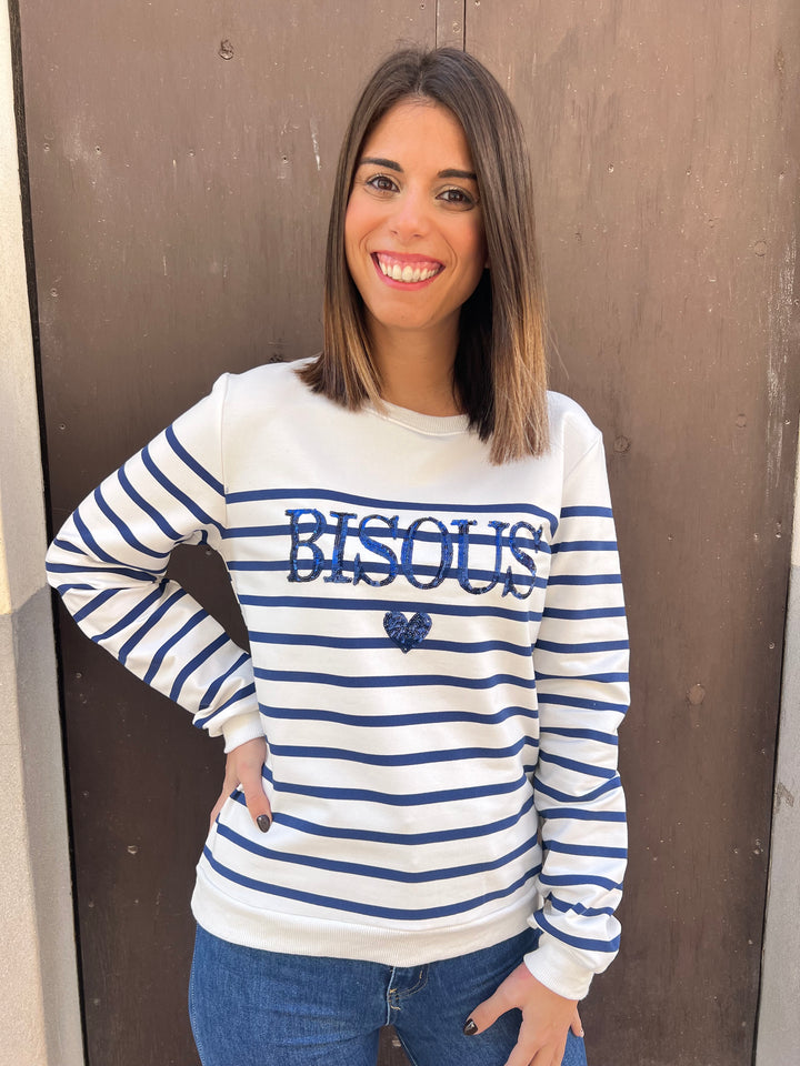 Sudadera Bisous azul marino