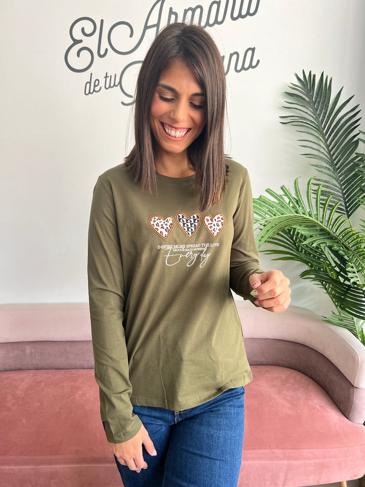 Camiseta Loli verde militar