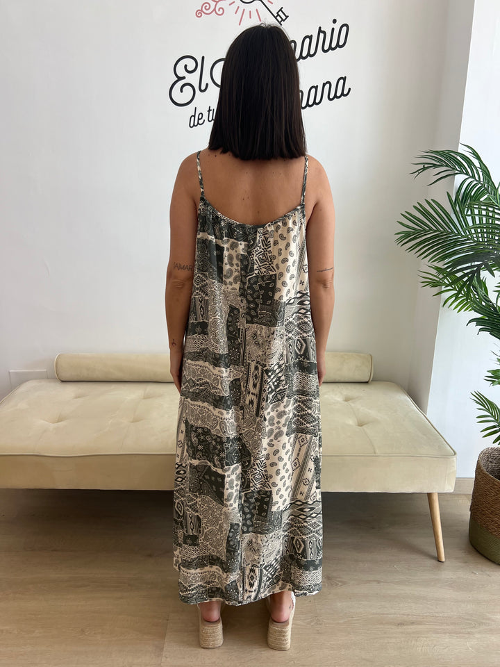 Vestido Bela verde militar