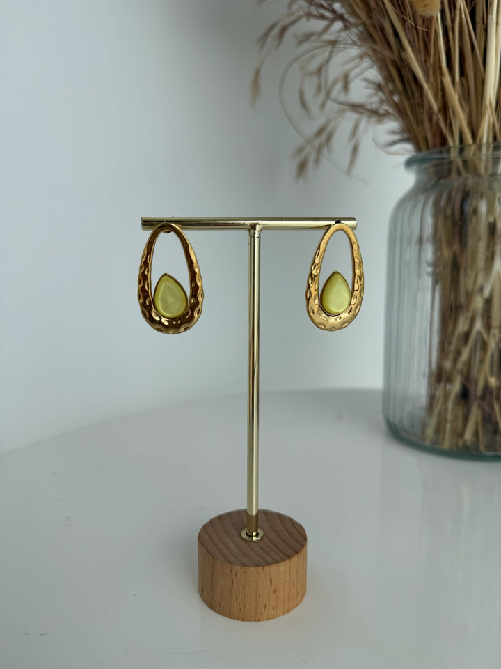 Pendientes Zafira amarillo (acero)