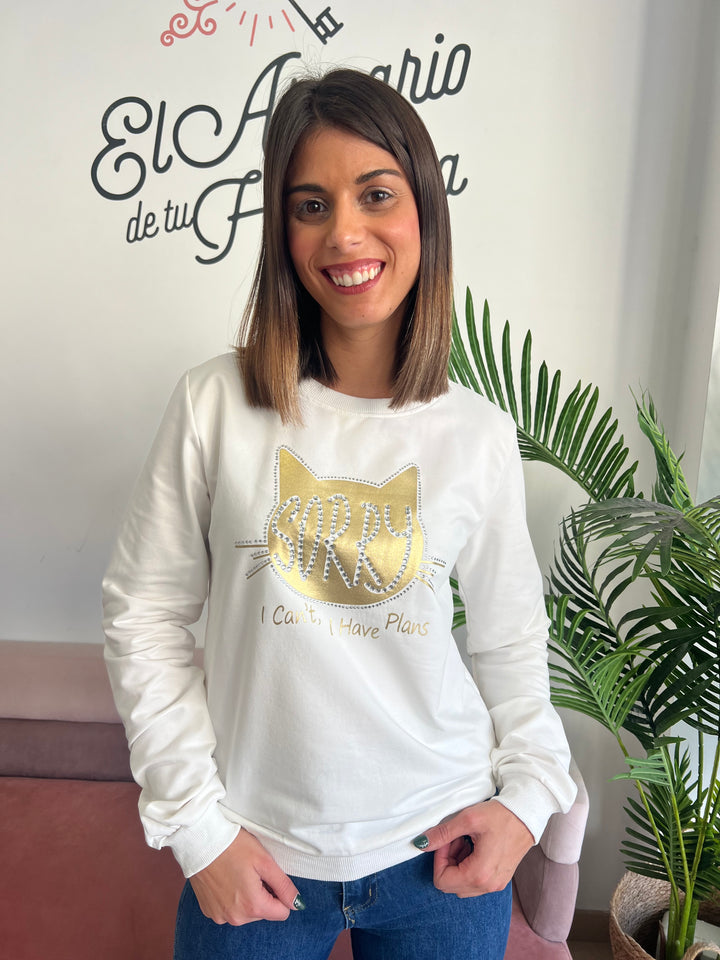 Sudadera Sorry blanco