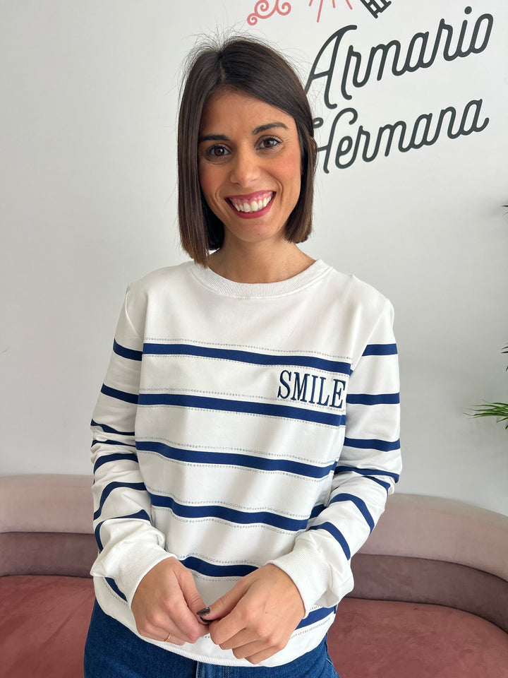 Sudadera Smile azul marino