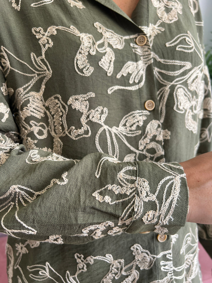 Camisa Alejandra verde militar