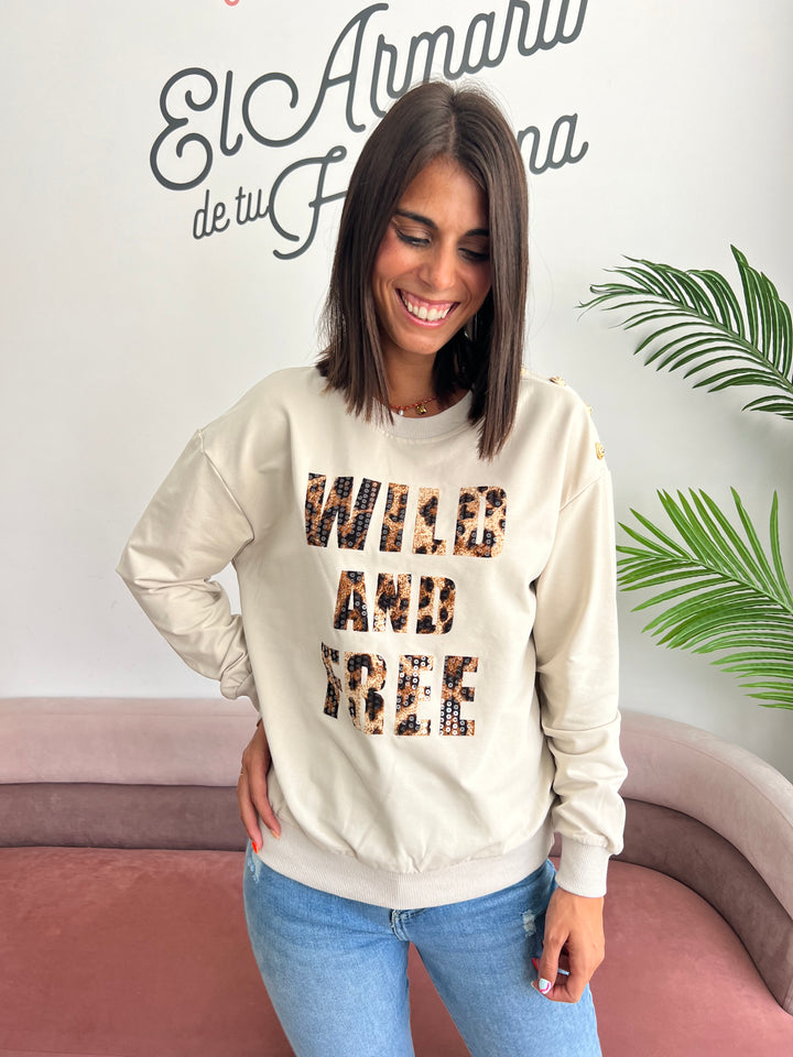 Sudadera Free beige
