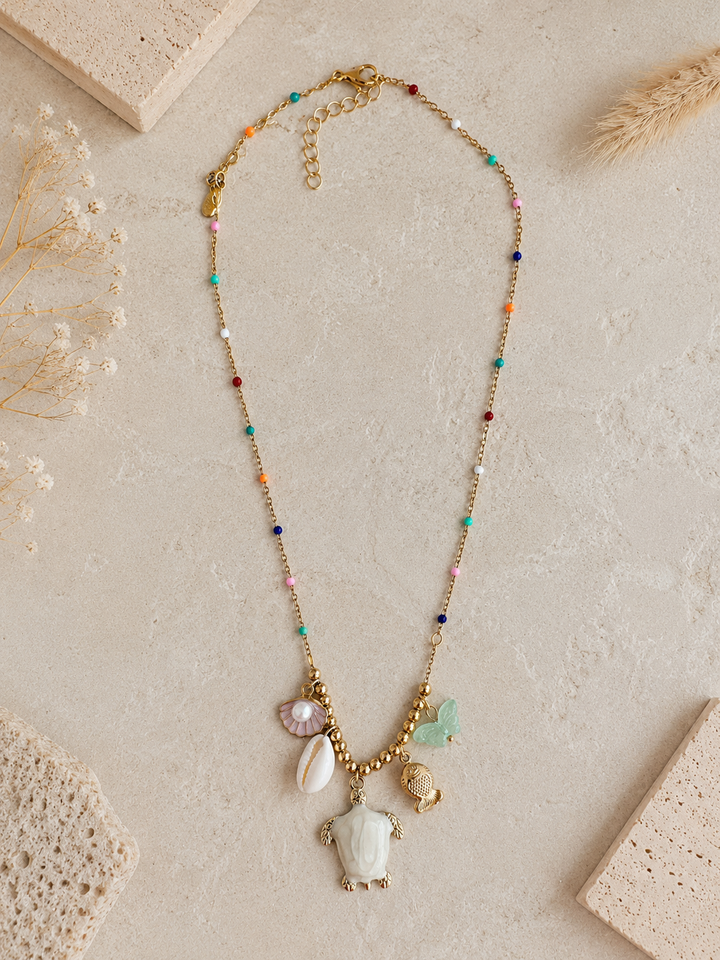 Collar Tortuga blanco (acero)