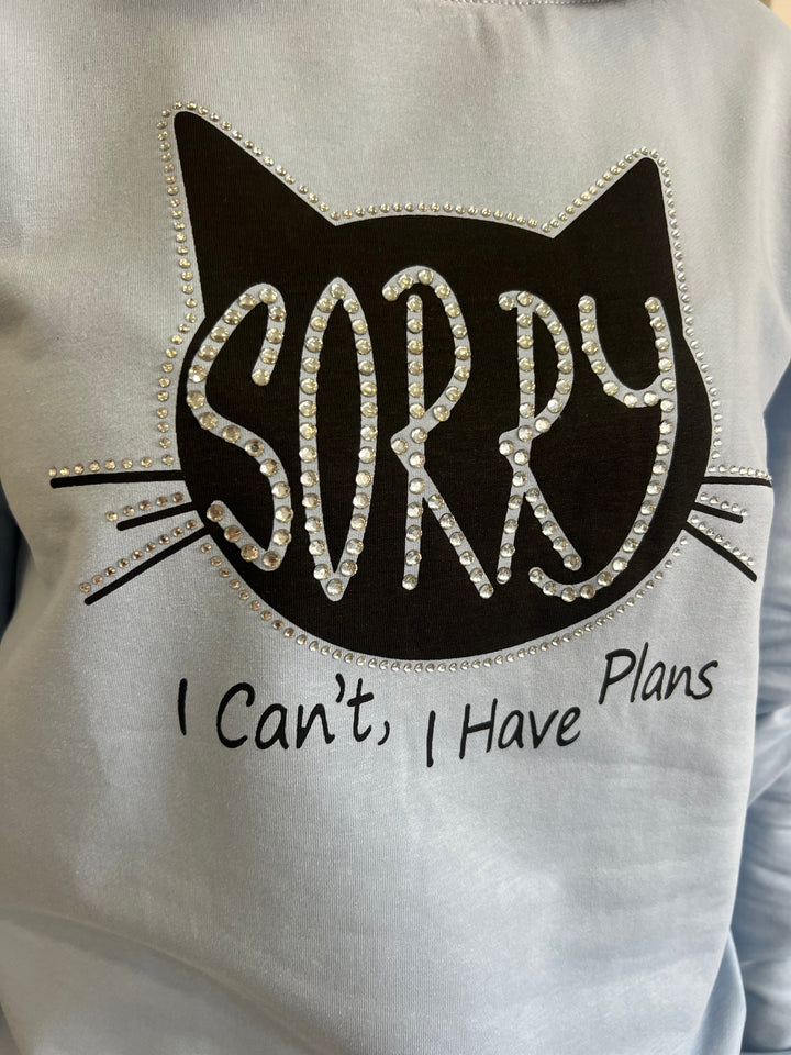 Sudadera Sorry celeste