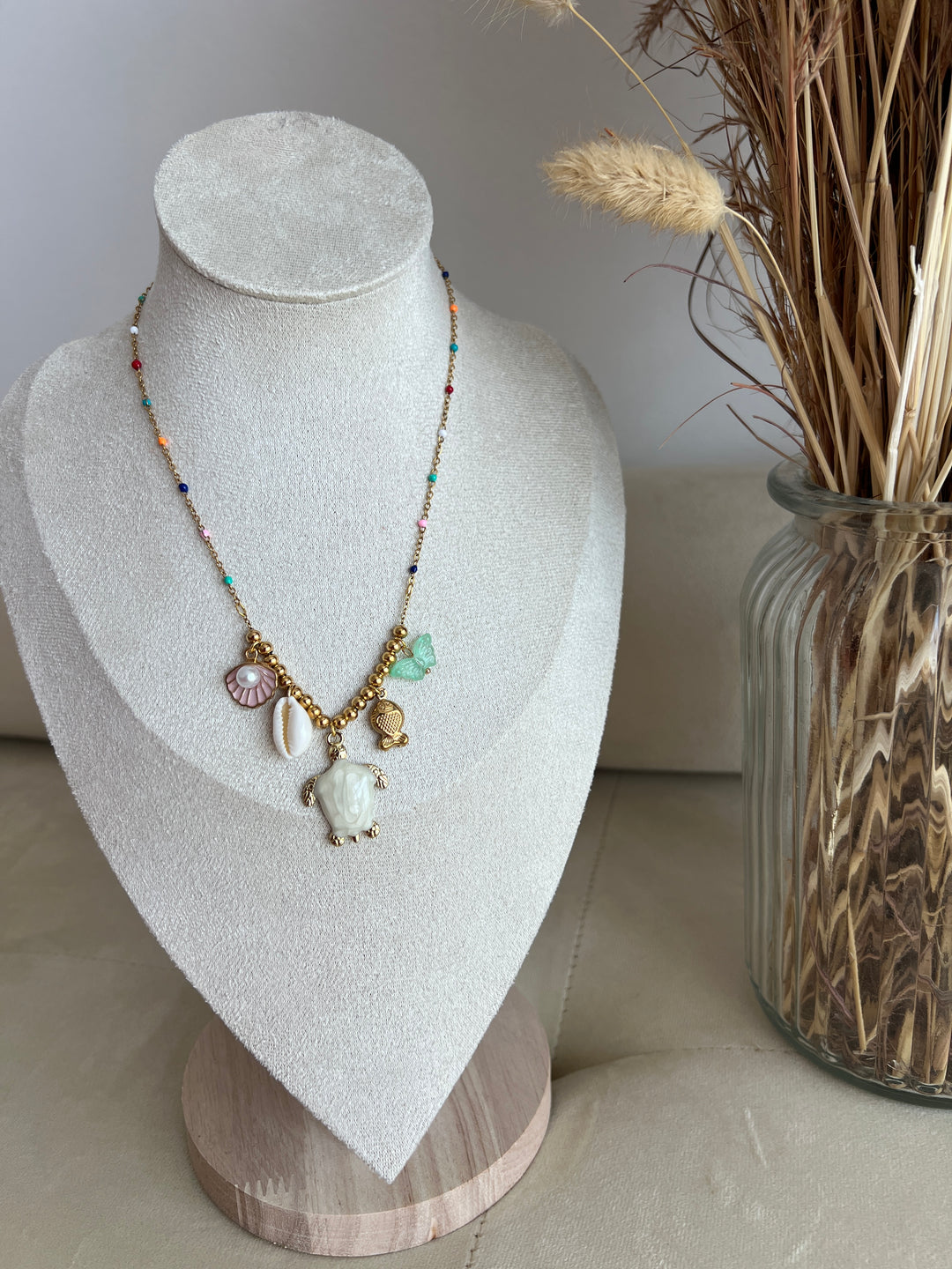 Collar Tortuga blanco (acero)