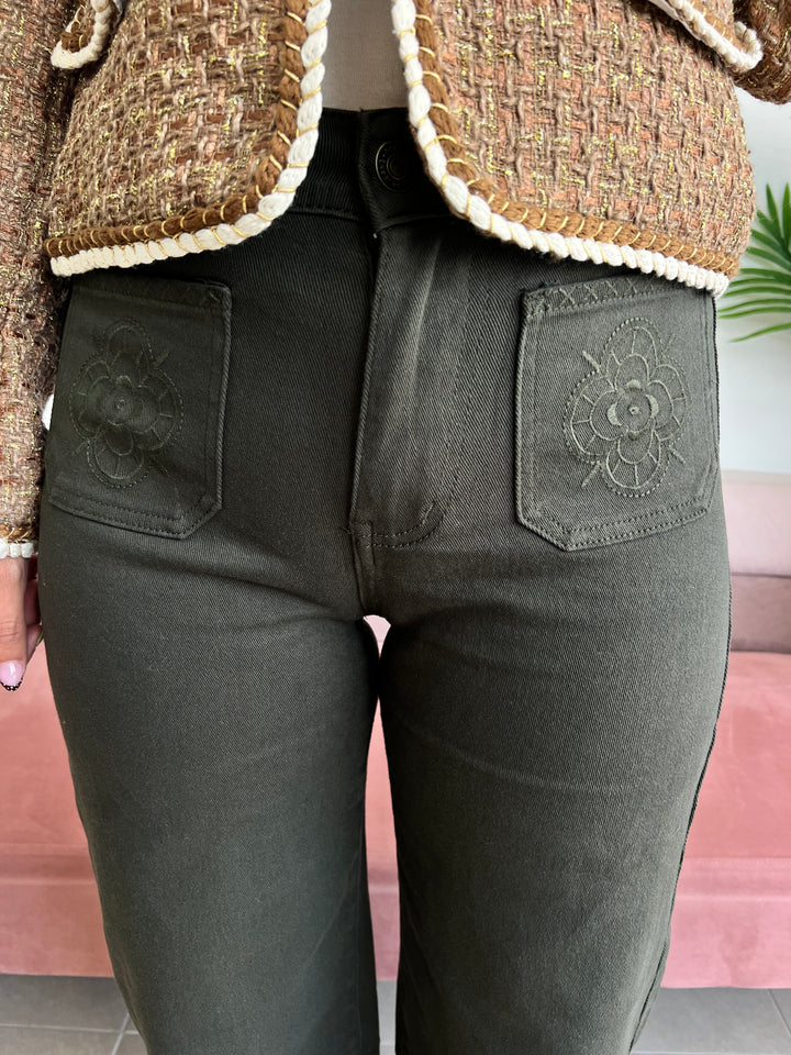 Pantalón Yurena verde oscuro