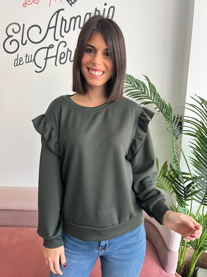 Sudadera Toni verde militar