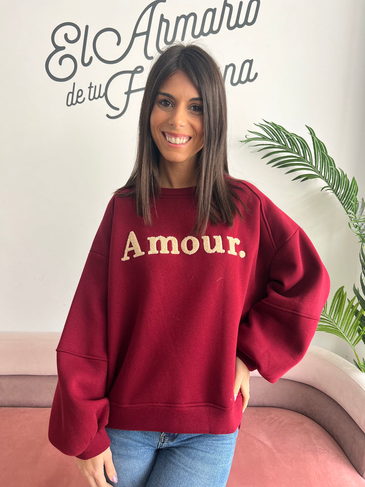 Sudadera Amour burdeos