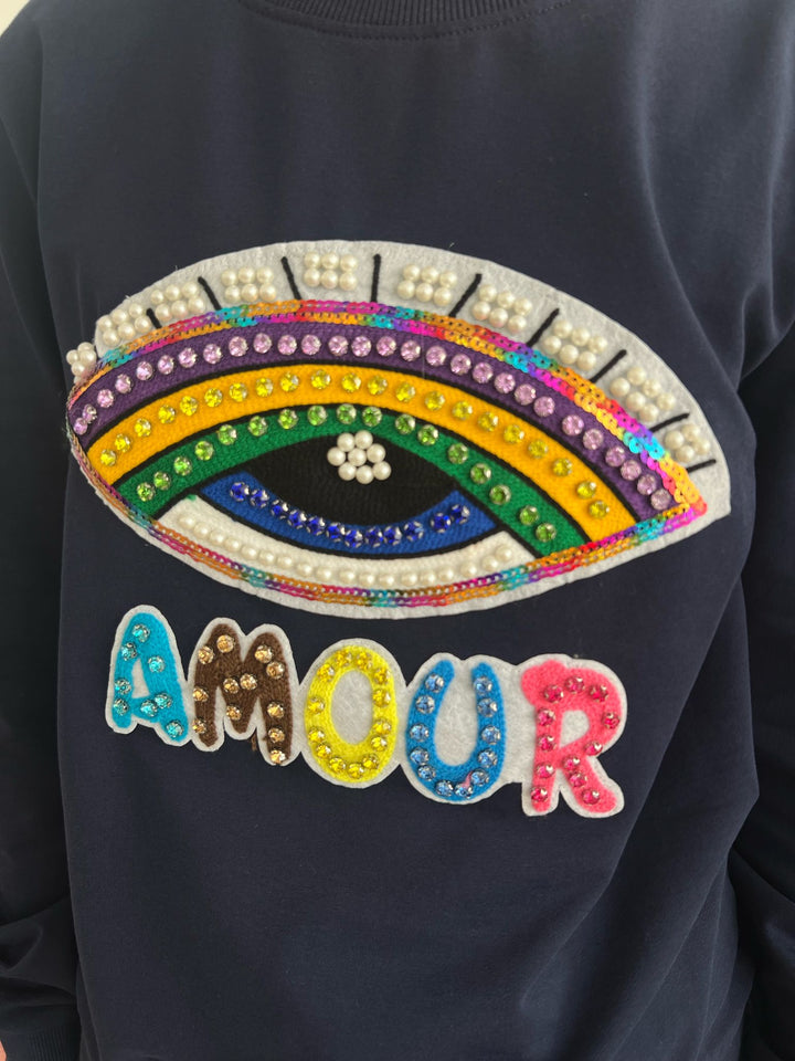 Sudadera Ojo azul marino