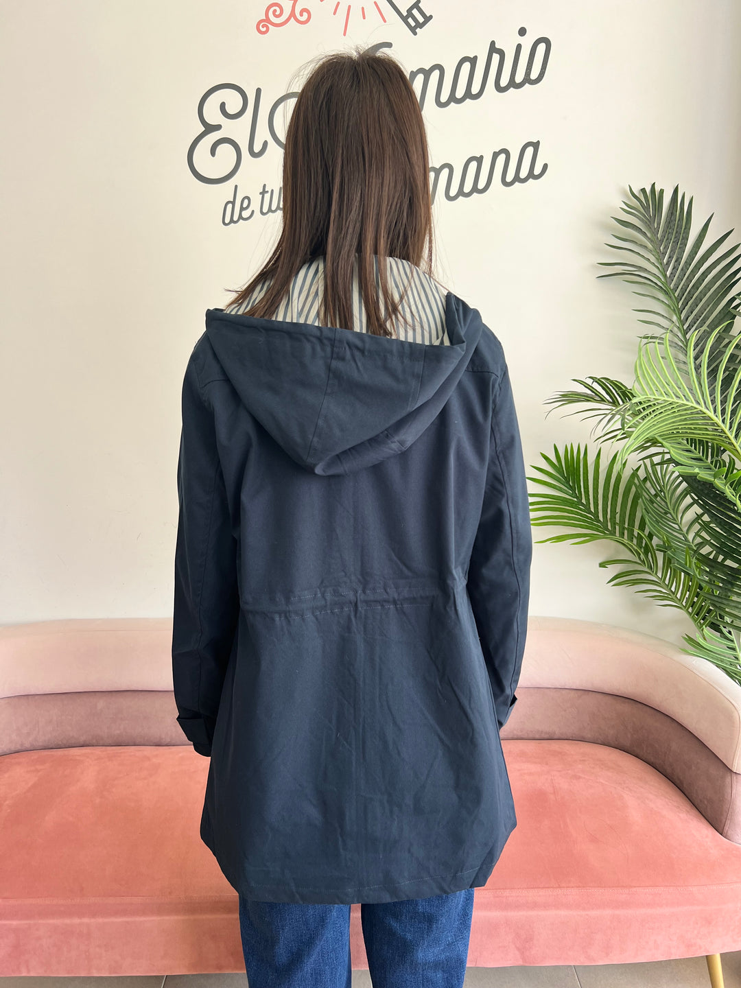 Chaqueta Victoria larga azul marino