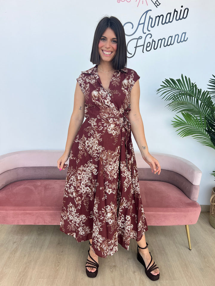Vestido Flori Burdeos