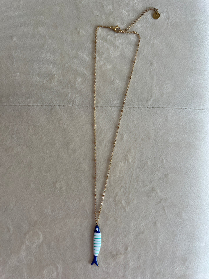 Collar Pescadito azul (acero)