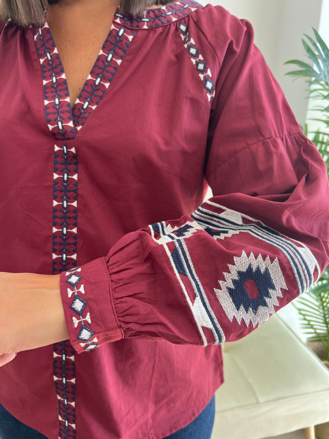 Blusa Nayala burdeos