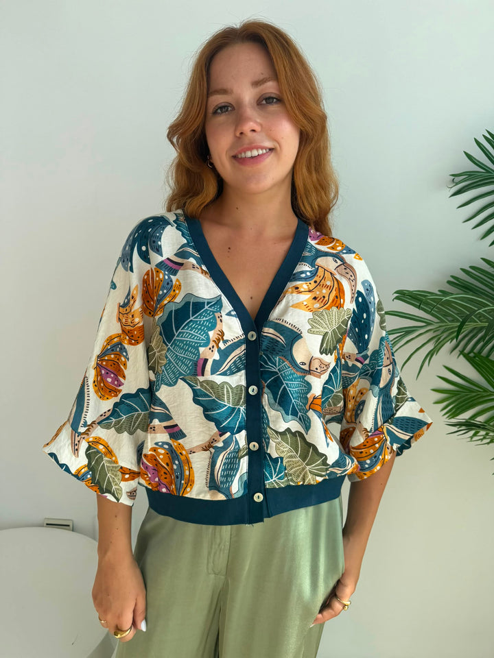 Chaqueta Tati azul petróleo