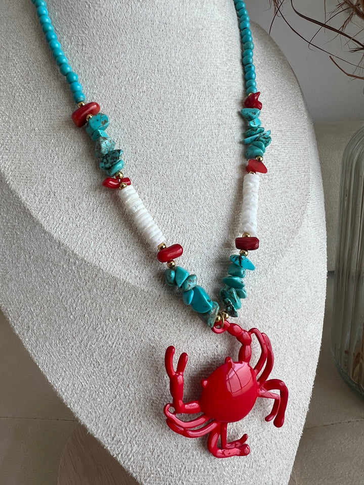 Collar Cangrejo turquesa (acero)
