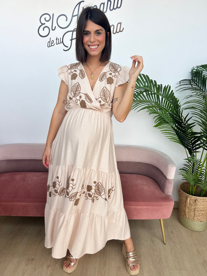 Vestido Estela beige