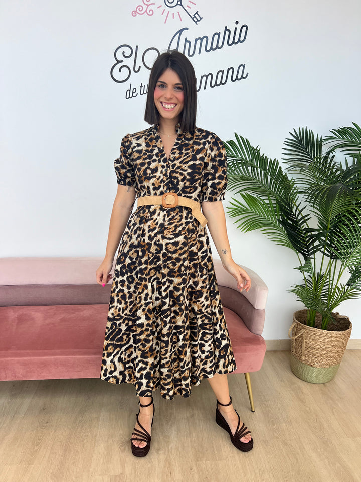 Vestido Print beige