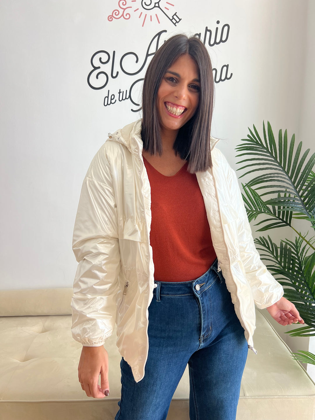 Abrigo Lucía perla