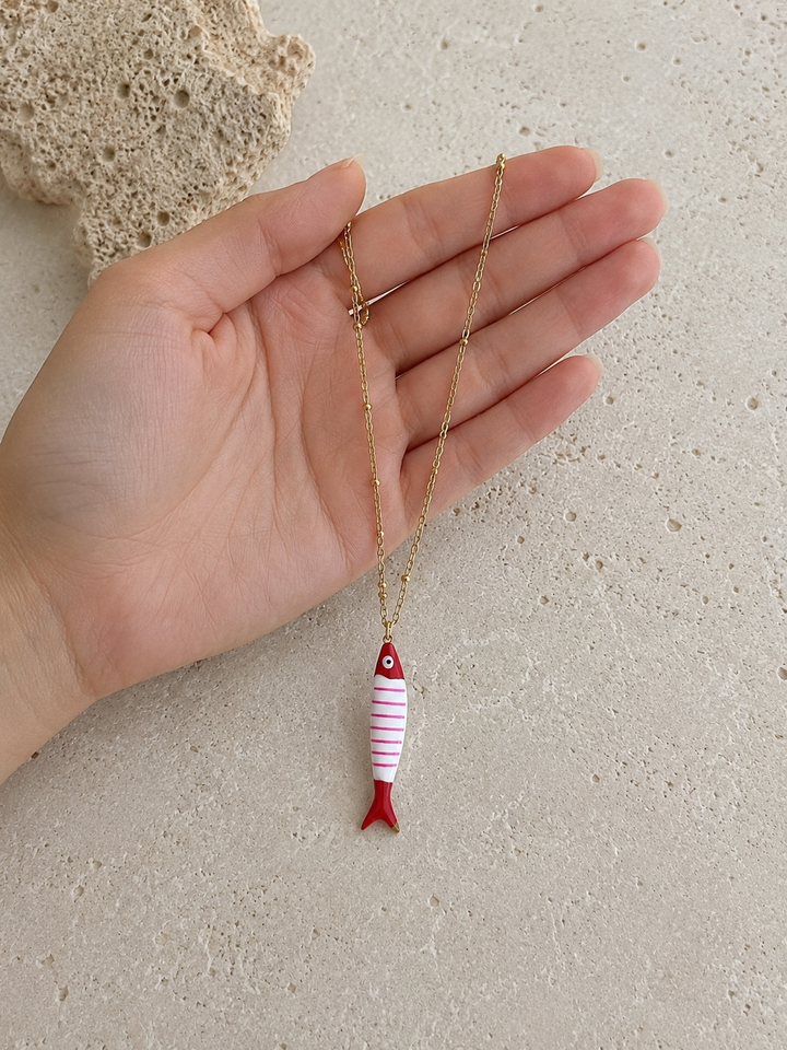 Collar Pescadito rojo (acero)