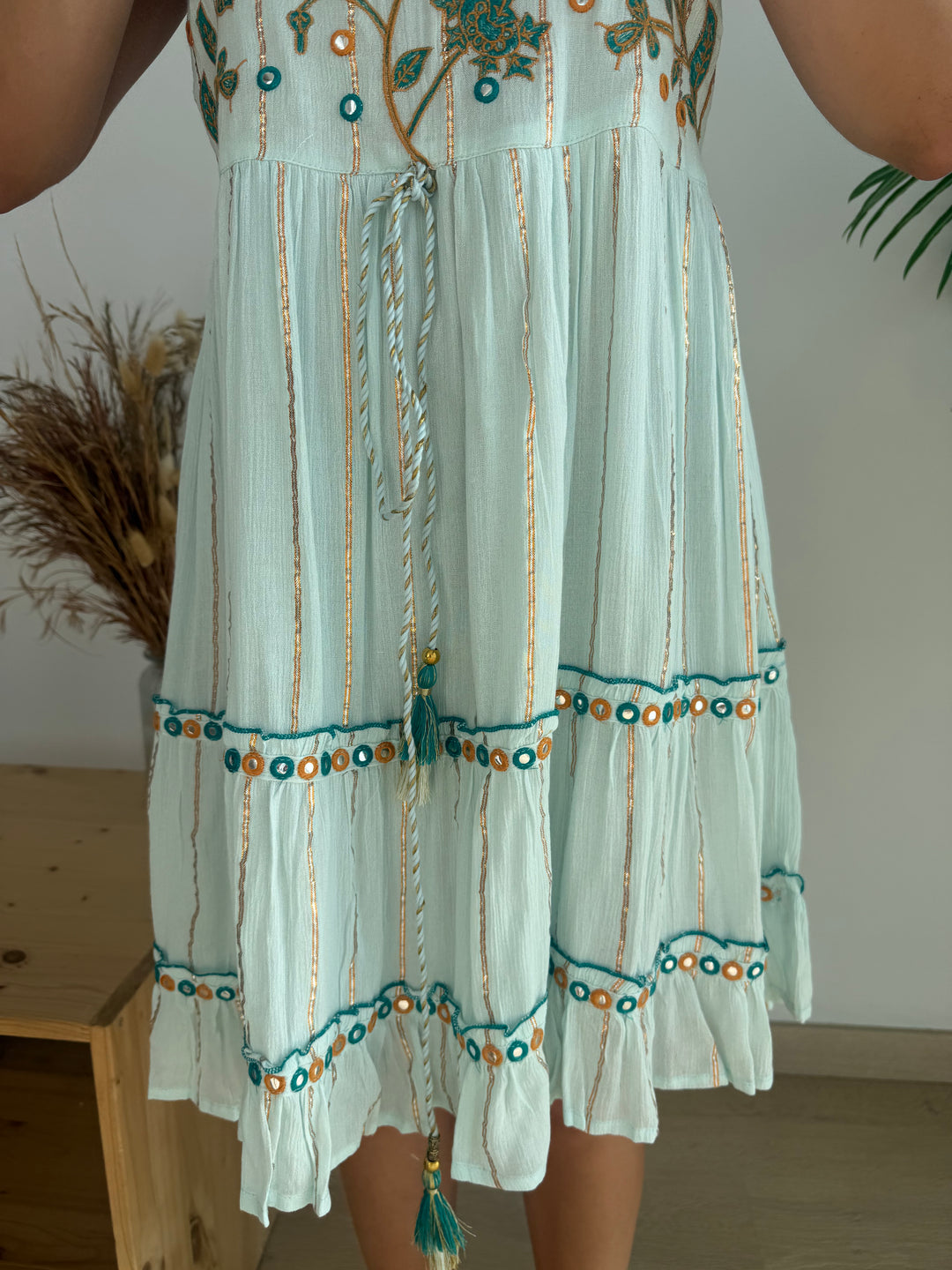 Vestido Holbox Corto Celeste