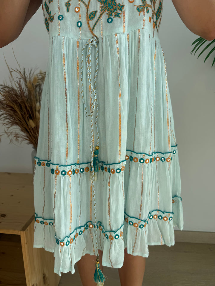 Vestido Holbox Corto Celeste