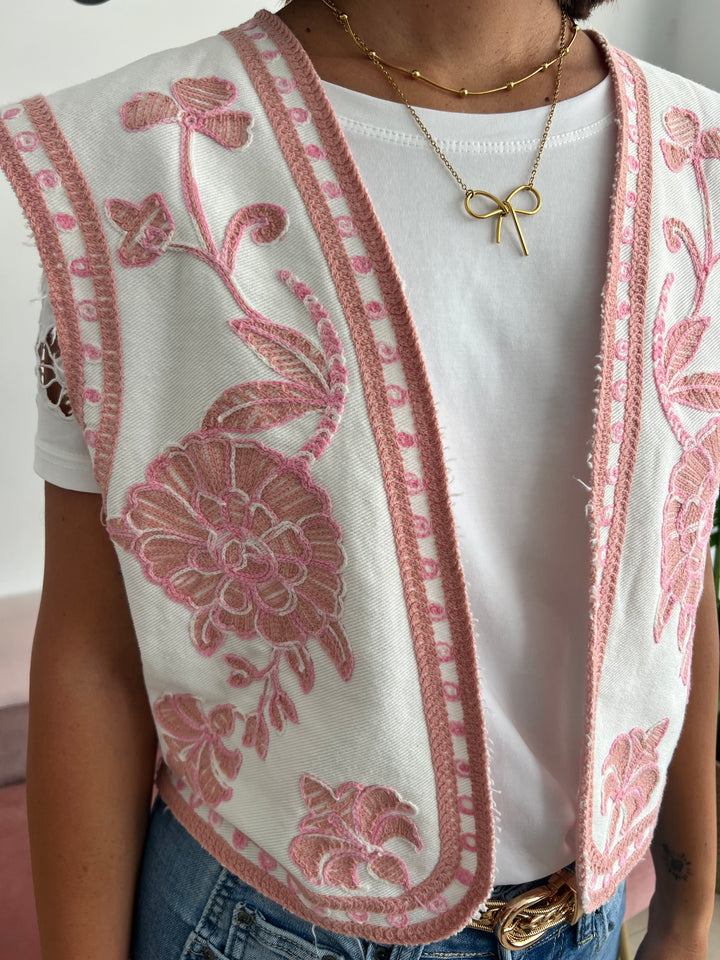 Chaleco Estela rosa